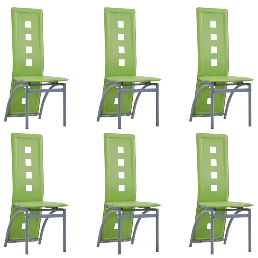Petromila vidaXL Jedálenské stoličky 6 ks zelené umelá koža